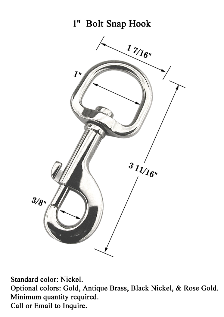 Large Swivel Bolt Snap Hook with Wide D-Shaped Eye