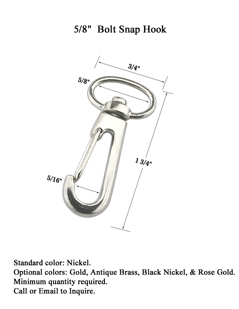 Steel Wire Gate Bolt Snap Hook with 5/8" Oval Eye