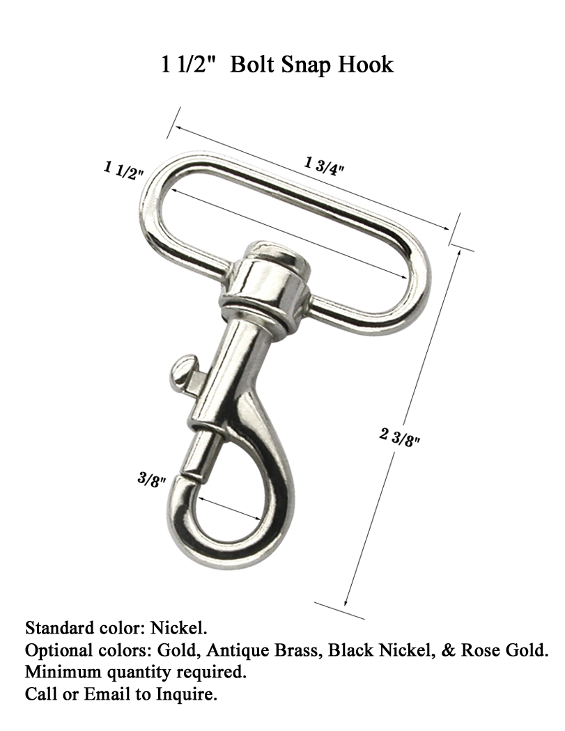 Heavy Duty Bolt Snap Hook with 1 1/2" Oval Eye