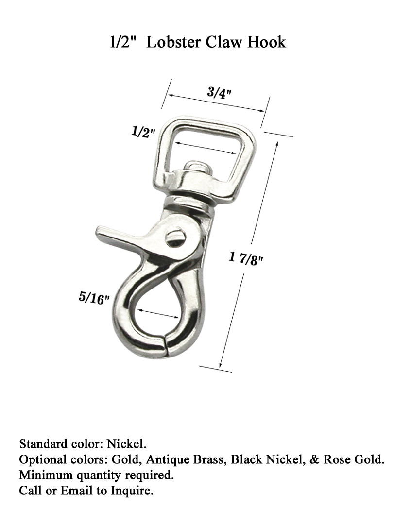 Trigger Snap Lobster Claw Hook with a 1/2" Square Eye