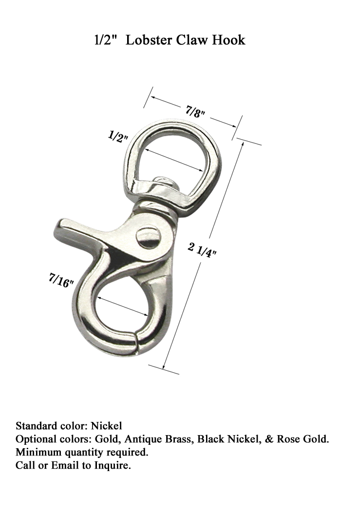 Swivel Trigger Snap Lobster Claw Hook with 1/2" Eye