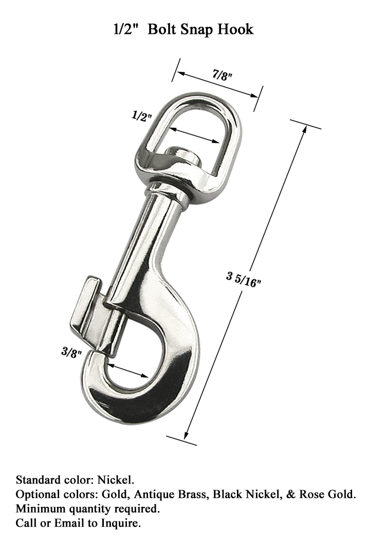 Large Heavy Duty Bolt Snap Hook with a D-Shaped Eye