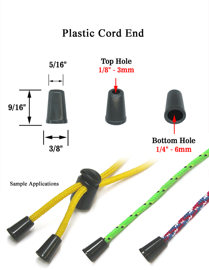 Slim Cone-Shaped Plastic Cord End