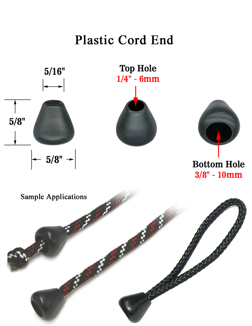 Cone Shaped Plastic Cord End