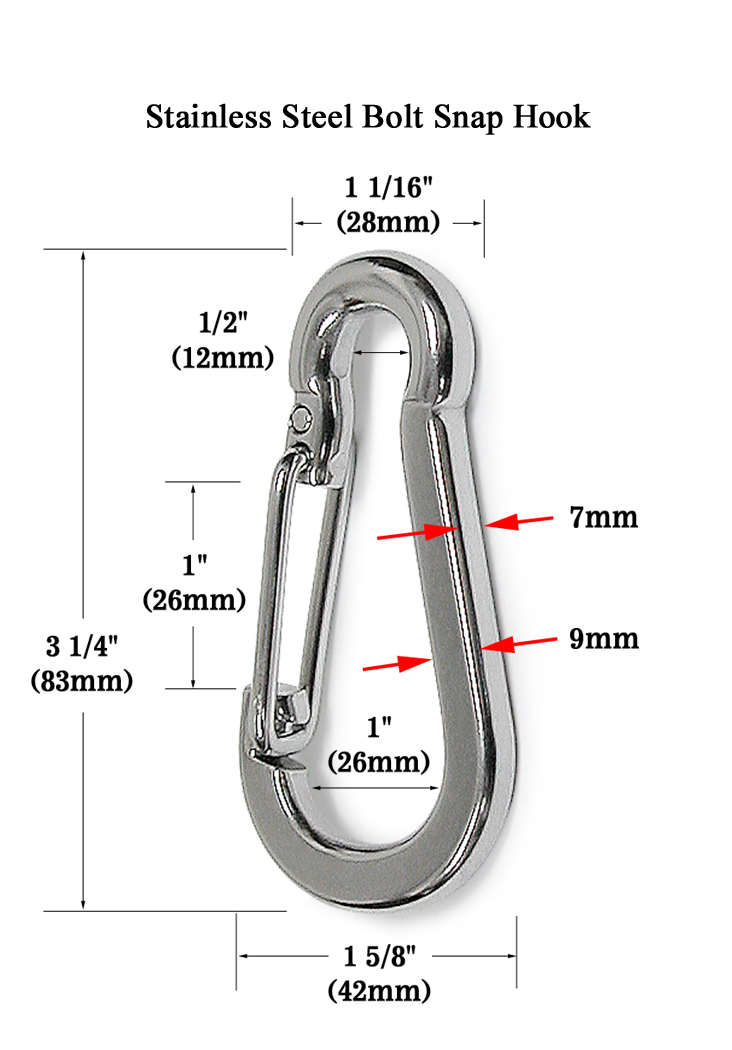 Large Stainless Steel Bolt Snap Hook