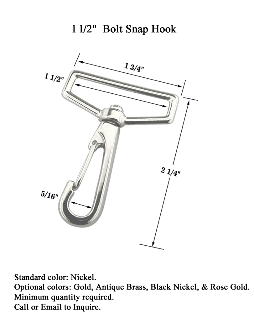 Big Wire Gate Bolt Snap Hook with a 1 1/2" Eye