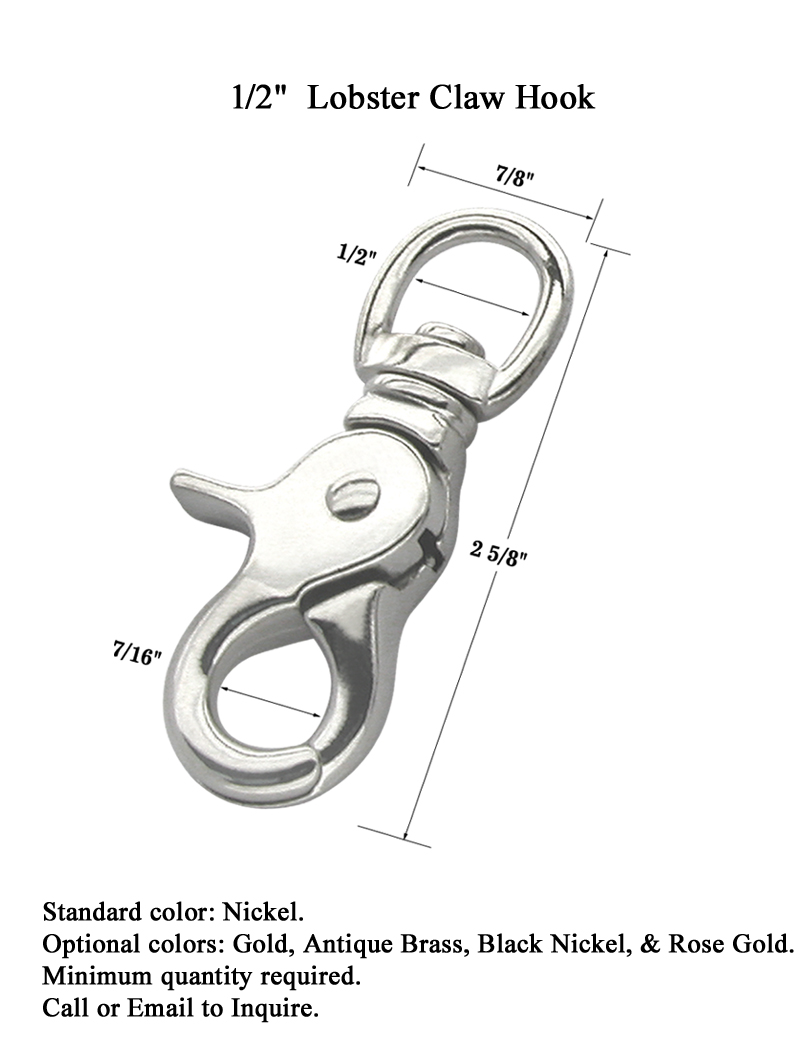 Heavy Duty Trigger Snap Lobster Claw Hook with 1/2" Eye