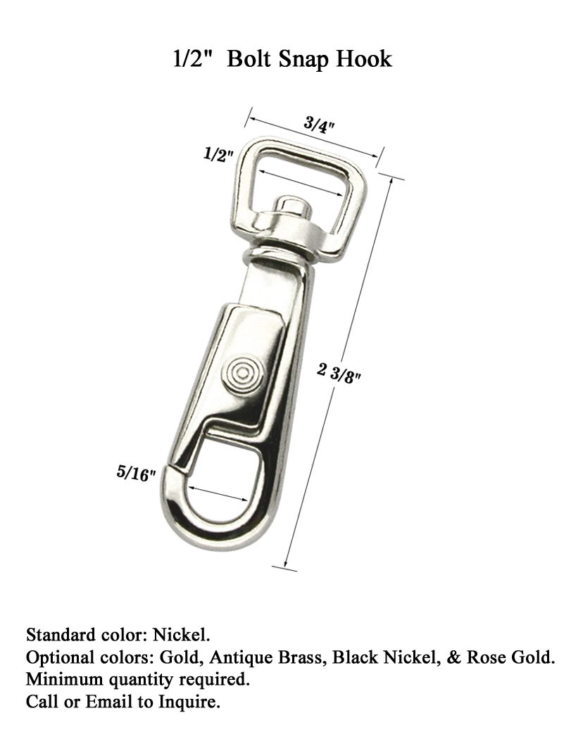 Slide Bolt Snap Hook with a 1/2" Square Eye