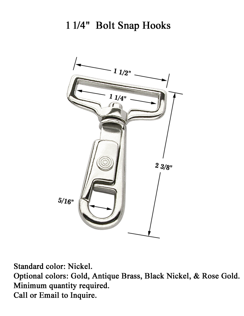 Slide Bolt Snap Hook with a 1 1/4" Rectangular Eye