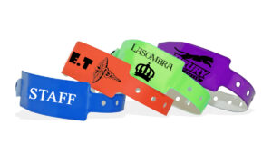 Wide Face Single Color Imprinted Tyvek Wristbands – (500 Pack)