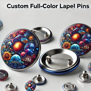 Custom Full Color Round Back Button with Safety Pin - (1.5" & 2")