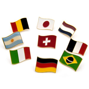 Custom Metal Hard Enamel Lapel Pins - Country Flags & Logos (1.5" & 2")