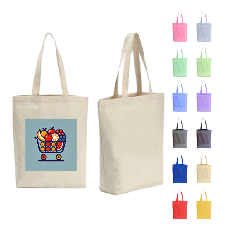 Custom Color Cotton Canvas Tote Bag – Durable, Stylish, and Fully Customizable (12" x 16" x 4")