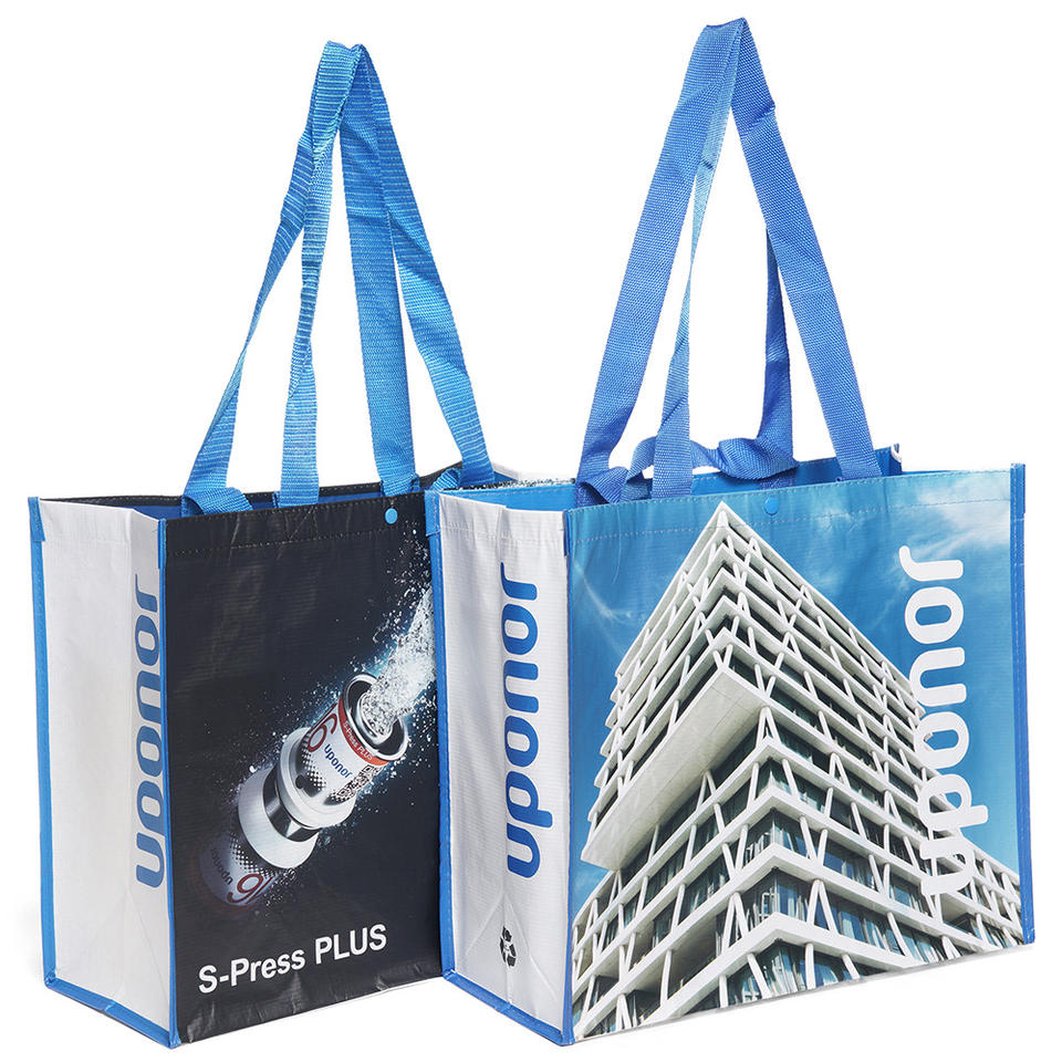 Custom Reusable RPET Shopping Tote Bag – Eco-Friendly with Full-Color Print (15" x 17" x 7.5")