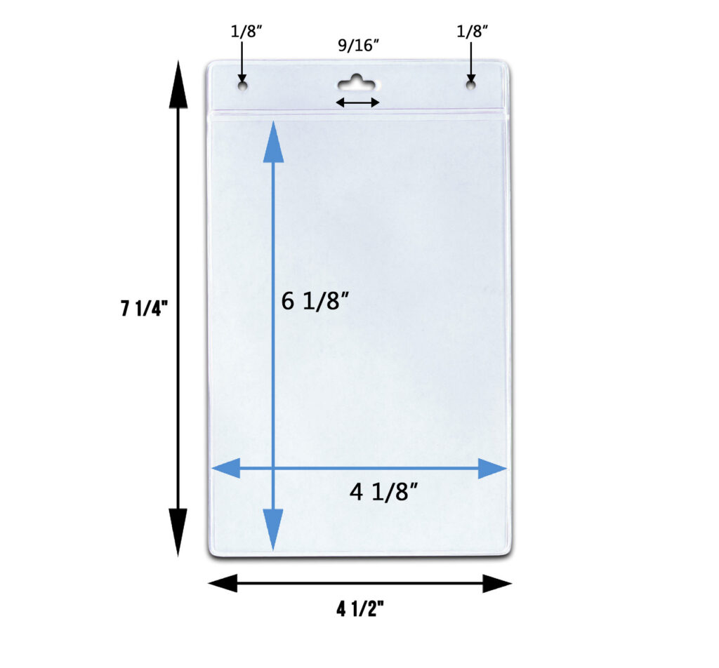 4x6 Transparent Vertical ID Badge Holder