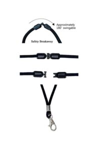 3/16" Premium Polyester Round Cord Lanyards with Safety Breakaway Buckle - Made in the USA