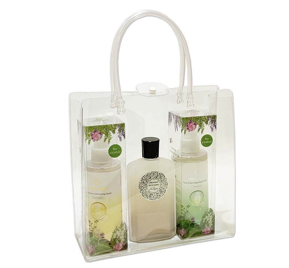 Custom Clear Tote Bag with Extended Handles and Snap Closure – Stylish, Compact, and Versatile