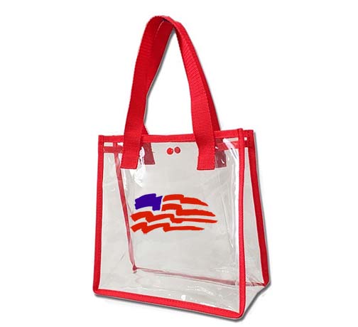 Custom Clear Event Tote Bag with Colored Straps – Stadium Approved and Durable