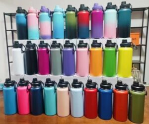 Custom 30 oz. Insulated Stainless Steel Flask – Leak Proof Wide Mouth Sports Bottle