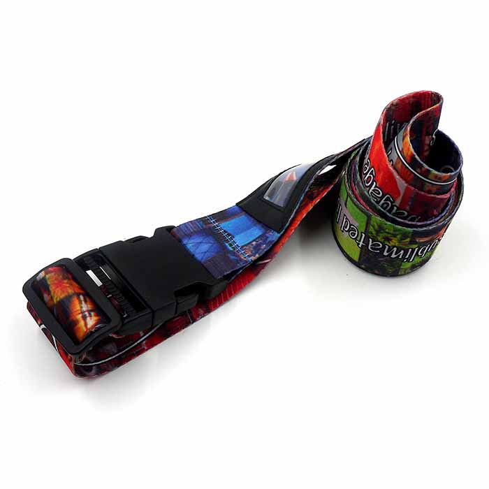 Custom Dye Sublimated Luggage Straps – Adjustable, Durable, and Travel-Ready