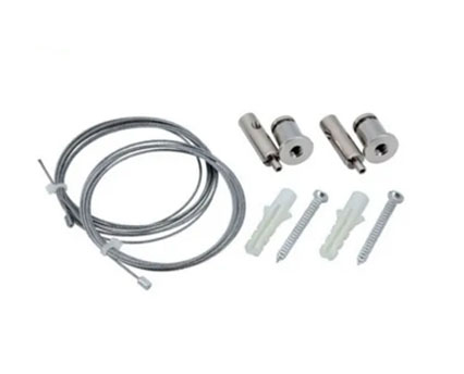 Adjustable Cable Suspension Kit – 1/16" Steel Wire Hanging System with Auto-Lock Grips & Customizable Hardware