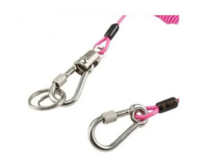 Retractable Stainless Steel Coiled Wire Fishing Lanyard – Heavy-Duty PVC-Coated with Lobster Claw or Carabiner Clips