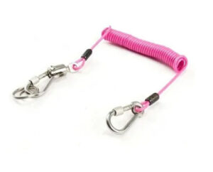 Retractable Stainless Steel Coiled Wire Fishing Lanyard – Heavy-Duty PVC-Coated with Lobster Claw or Carabiner Clips