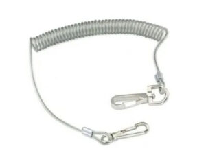 Retractable Stainless Steel Coiled Wire Fishing Lanyard – Heavy-Duty PVC-Coated with Lobster Claw or Carabiner Clips