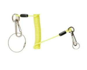 Retractable Stainless Steel Coiled Wire Fishing Lanyard – Heavy-Duty PVC-Coated with Lobster Claw or Carabiner Clips