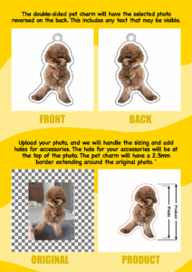 Acrylic Double-sided Custom Full/Partial Body Pet Cut-out Charm Keychain With Carabiner Clip