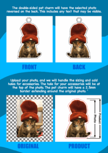 Acrylic Double-sided Custom Full/Partial Body Pet Cut-out Charm Keychain With Universal Cellphone String