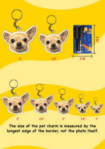 Acrylic Double-sided Custom Pet Face Cut-out Charm Keychain With Stainless Steel Keyring