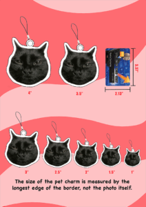 Acrylic Double-sided Custom Pet Face Cut-out Charm Keychain With Universal Cellphone String