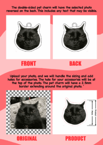 Acrylic Double-sided Custom Pet Face Cut-out Charm Keychain With Universal Cellphone String