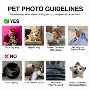 Acrylic Double-sided Custom Pet Portrait Charm Keychain With Stainless Steel Keyring