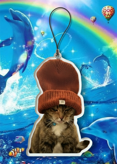 Acrylic Double-sided Custom Full/Partial Body Pet Cut-out Charm Keychain With Universal Cellphone String