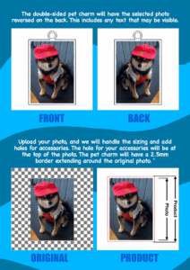 Acrylic Double-sided Custom Pet Portrait Charm Keychain With Universal Cellphone String