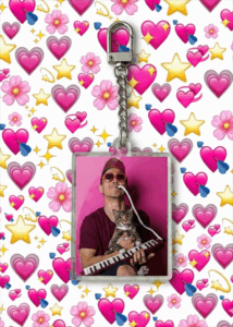 Acrylic Double-sided Custom Pet Portrait Charm Keychain With Carabiner Clip