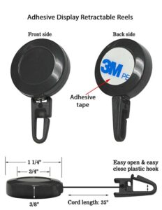 Retractable Multi-Use Accessory Holder with Plastic Snap Hook and 3M Adhesive Backing