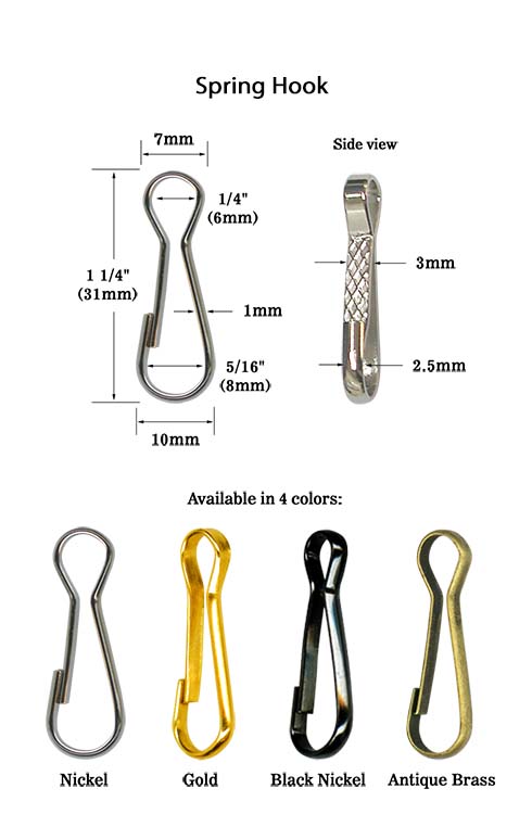 Medium 1 1/4" Metal Spring Hooks