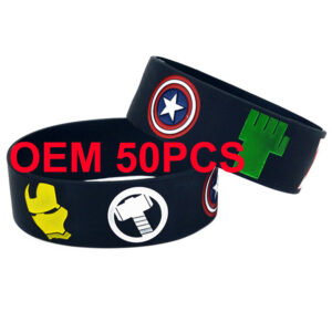 Custom 1" Wide Silicone Bracelets – Debossed, Embossed, Printed & Color Filled