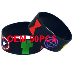 Custom 1" Wide Silicone Bracelets – Debossed, Embossed, Printed & Color Filled