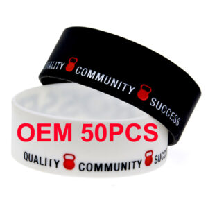 Custom 1" Wide Silicone Bracelets – Debossed, Embossed, Printed & Color Filled