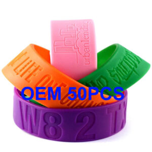 Custom 1" Wide Silicone Bracelets – Debossed, Embossed, Printed & Color Filled