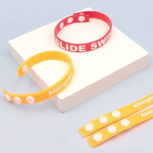 Custom Adjustable Silicone Wristbands with Snap Closure – Plastic or Metal Buttons