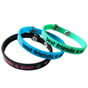 Custom Adjustable Silicone Wristbands with Snap Closure – Plastic or Metal Buttons