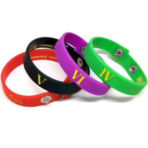 Custom Adjustable Silicone Wristbands with Snap Closure – Plastic or Metal Buttons