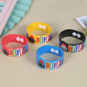 Custom Adjustable Silicone Wristbands with Snap Closure – Plastic or Metal Buttons