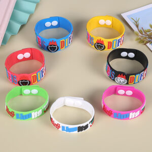 Custom Adjustable Silicone Wristbands with Snap Closure – Plastic or Metal Buttons