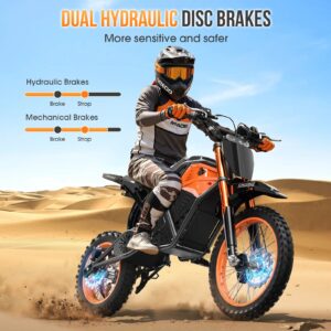 X01 Electric Dirt Bike – 3000W Peak Motor, 48V 20Ah Battery, Hydraulic Brakes, Full Suspension